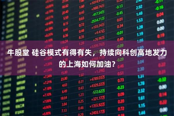 牛股堂 硅谷模式有得有失，持续向科创高地发力的上海如何加油？